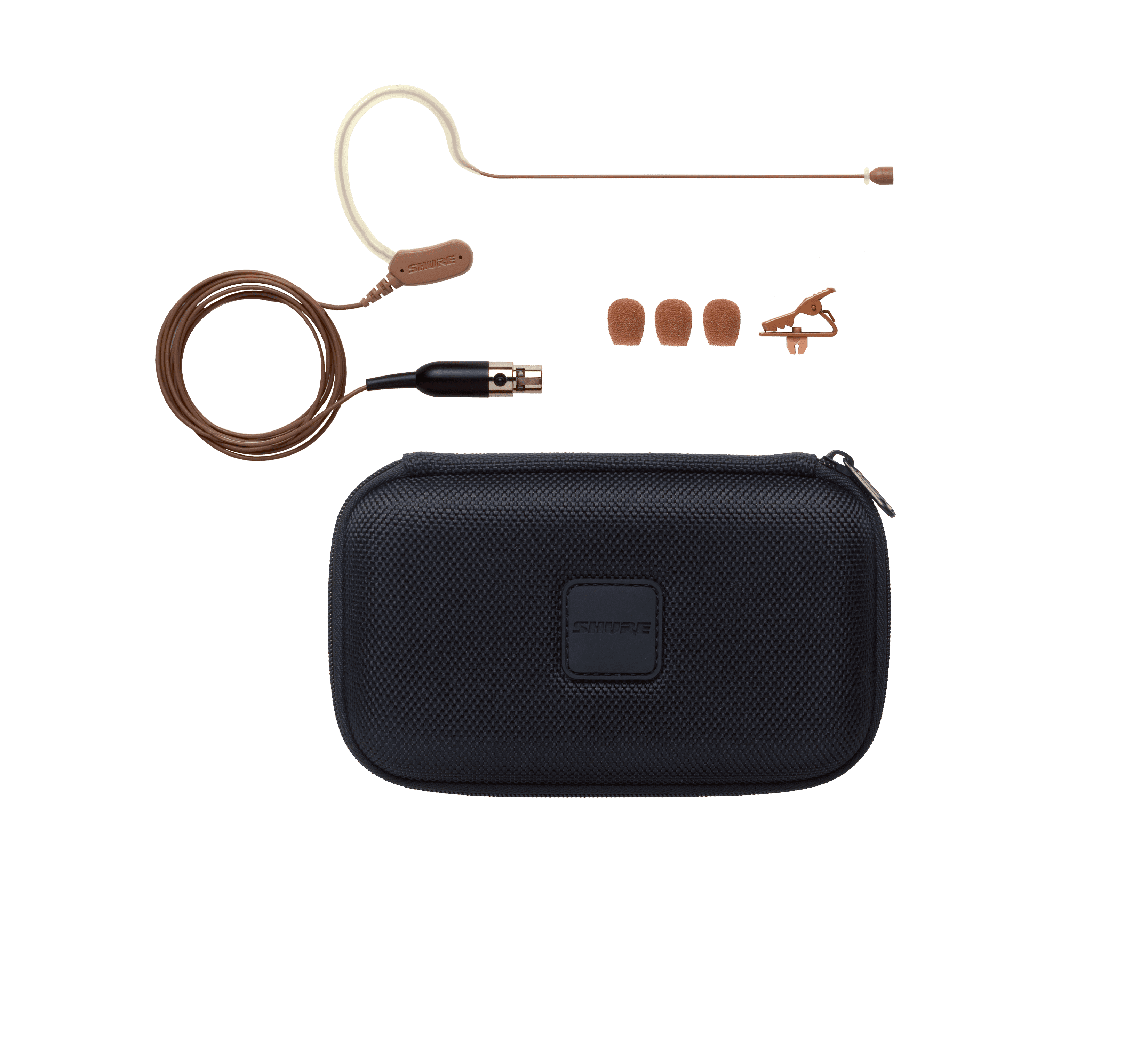 Shure MX153 Earset Headworn Microphone in cocoa