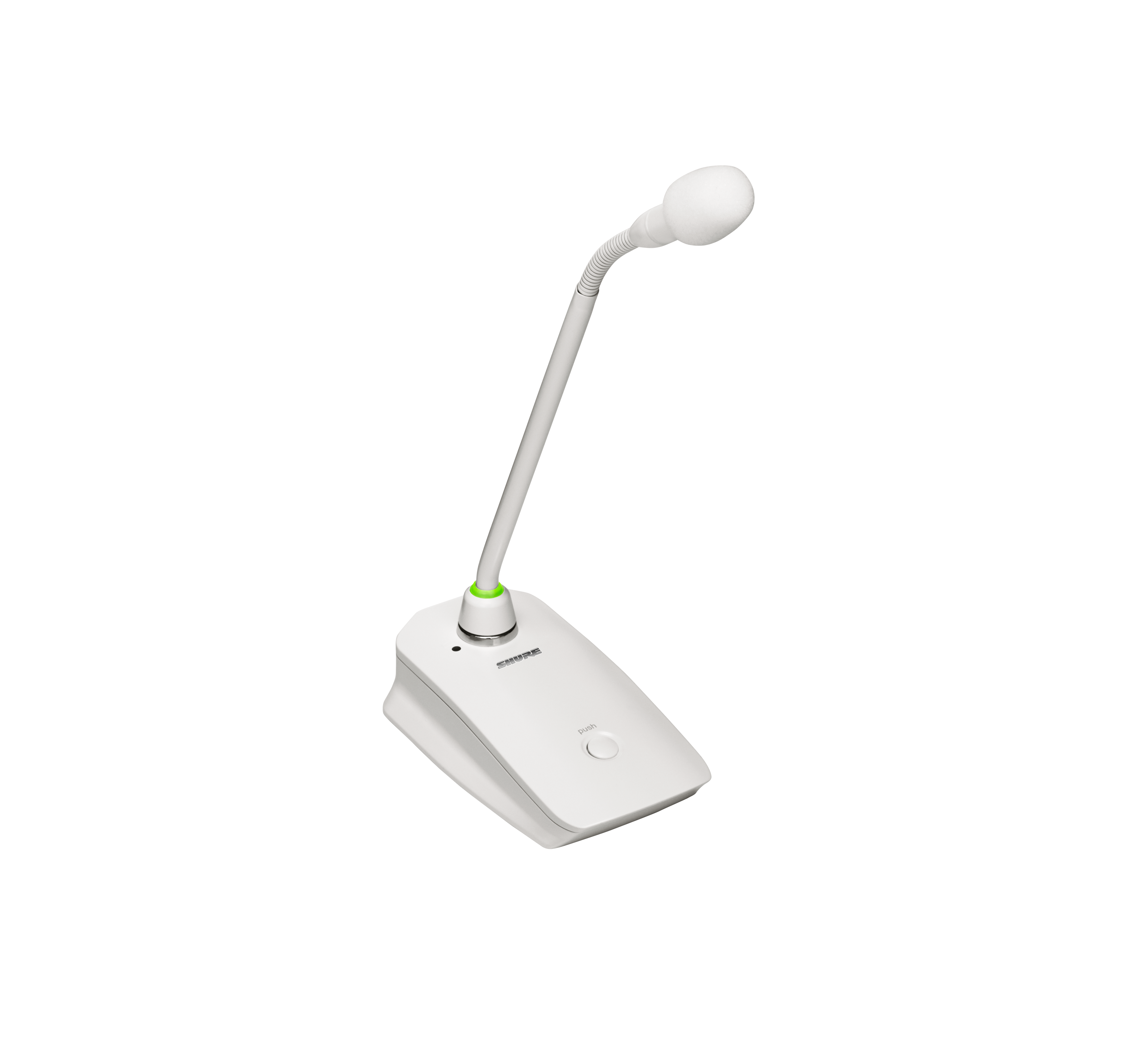 Shure MX410W Gooseneck Microphone with Desktop Base in white finish